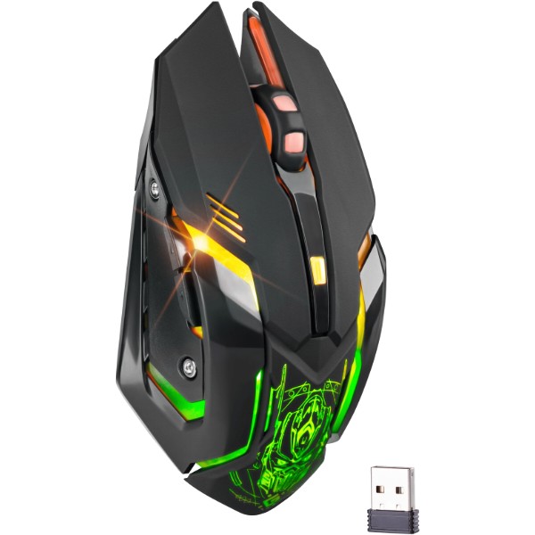 Фото - Мышь беспроводная игровая Defender Trigger GM-934, Gaming, LED,6 кн,3200dpi, rechargeable Black (52934)