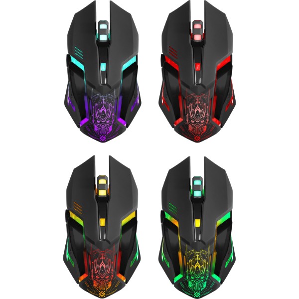 Фото - Мышь беспроводная игровая Defender Trigger GM-934, Gaming, LED,6 кн,3200dpi, rechargeable Black (52934)