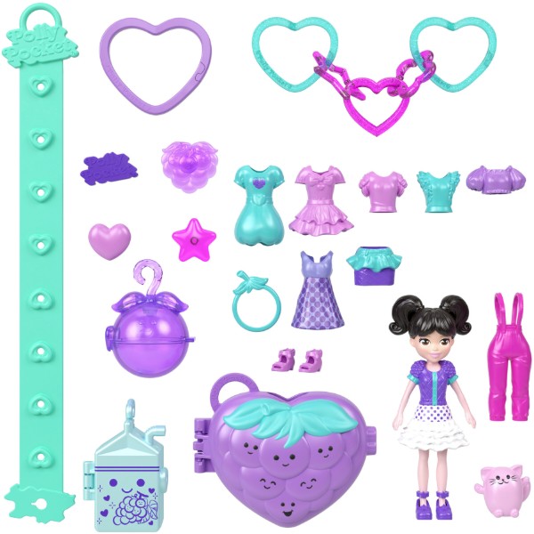 Фото - Ляльковий набір Polly Pocket підвіска з мінімодницею "Фруктовий стиль" в асортименті (JKR51)