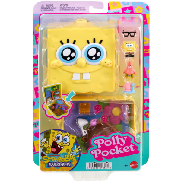 Фото - Набор игровых фигурок Polly Pocket С микрофигурками по мотивам м/с "Губка Боб Квадратные Штаны" (JKC84)