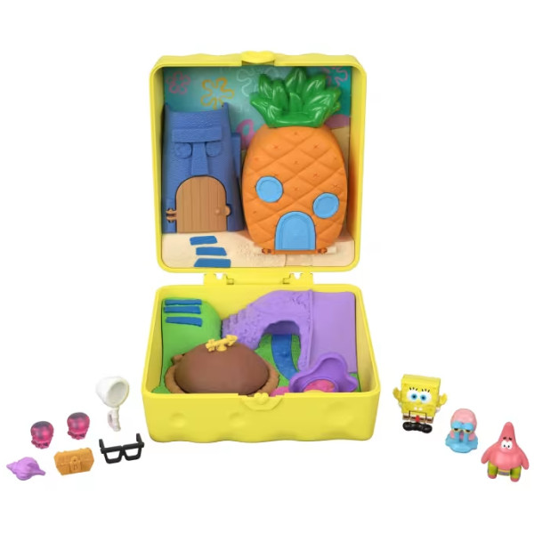 Фото - Набор игровых фигурок Polly Pocket С микрофигурками по мотивам м/с "Губка Боб Квадратные Штаны" (JKC84)