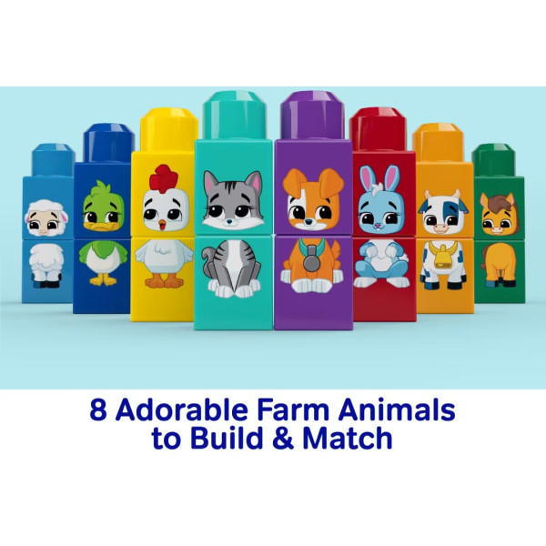 Фото - Пластиковый конструктор Mega Bloks "Трактор с животными" (JKG33)