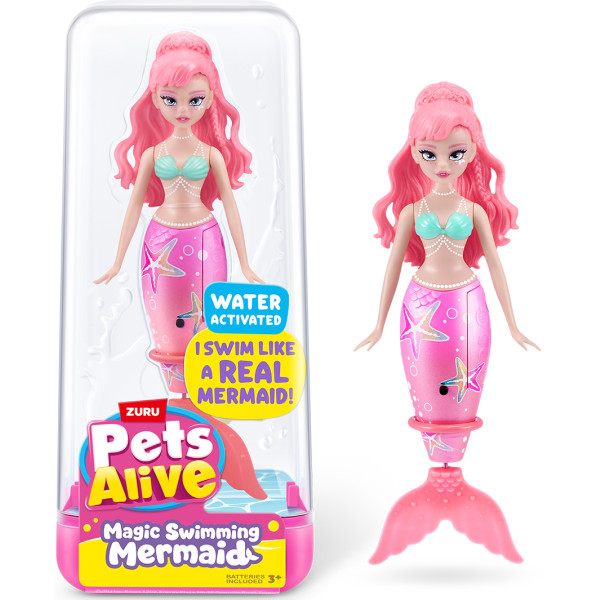 Фото - Інтерактивна лялька Pets & Robo Alive S1 – Чарівна русалочка рожева зірка (9567A)