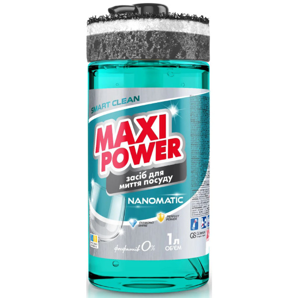 Фото - Засіб для ручного миття посуду Maxi Power Nanomatic 1 л  (4820204703400)
