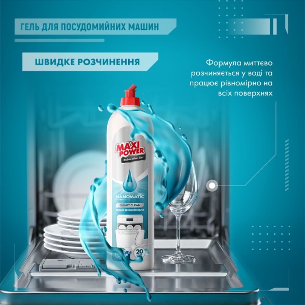 Фото - Гель для посудомийної машини Maxi Power Nanomatic 500 мл (4820204703417)