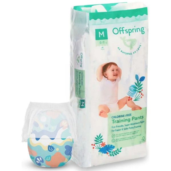 Фото - Одноразові підгузки-трусики Offspring розмір M 6-11 кг 42 шт. Підводний світ (DP-OI-FAP-M42P-AQT)