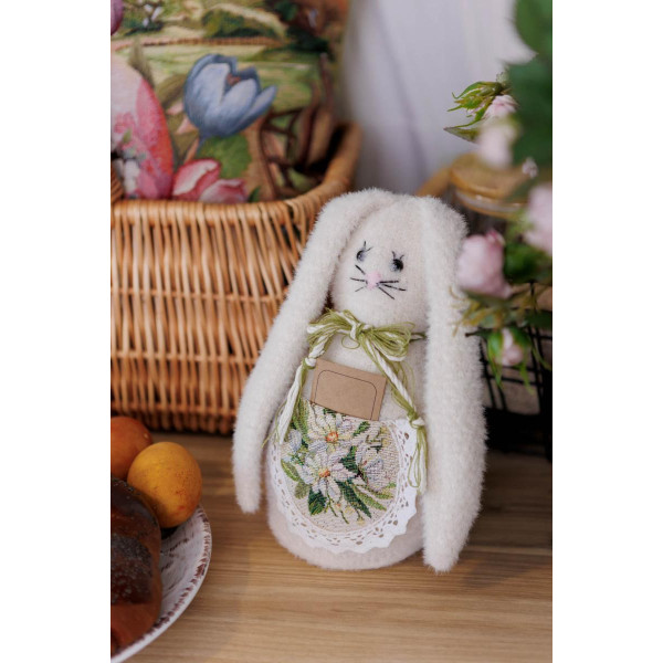 Фото - М'яка іграшка Прованс стопер Зайчик пухнастий молочний 22 см (044592)