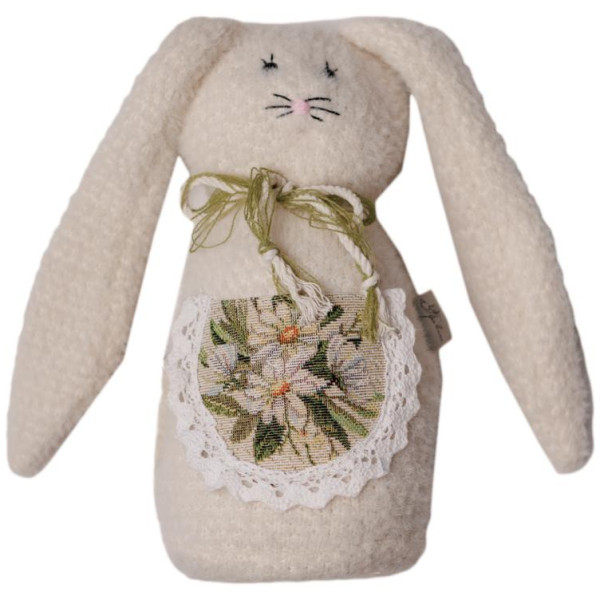 Фото - М'яка іграшка Прованс стопер Зайчик пухнастий молочний 22 см (044592)