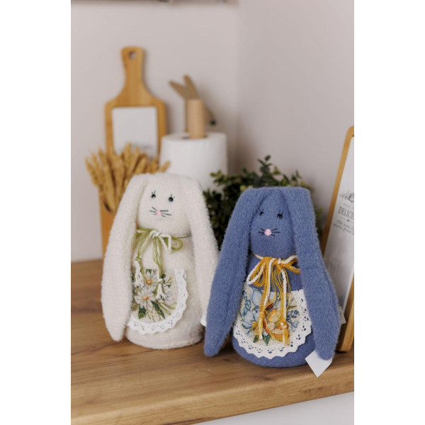 Фото - М'яка іграшка Прованс стопер Зайчик пухнастий молочний 22 см (044592)