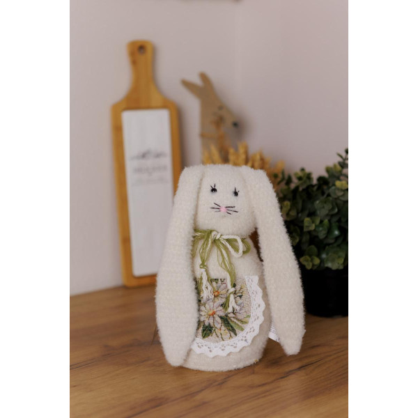 Фото - М'яка іграшка Прованс стопер Зайчик пухнастий молочний 22 см (044592)