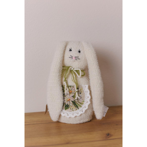 Фото - М'яка іграшка Прованс стопер Зайчик пухнастий молочний 22 см (044592)