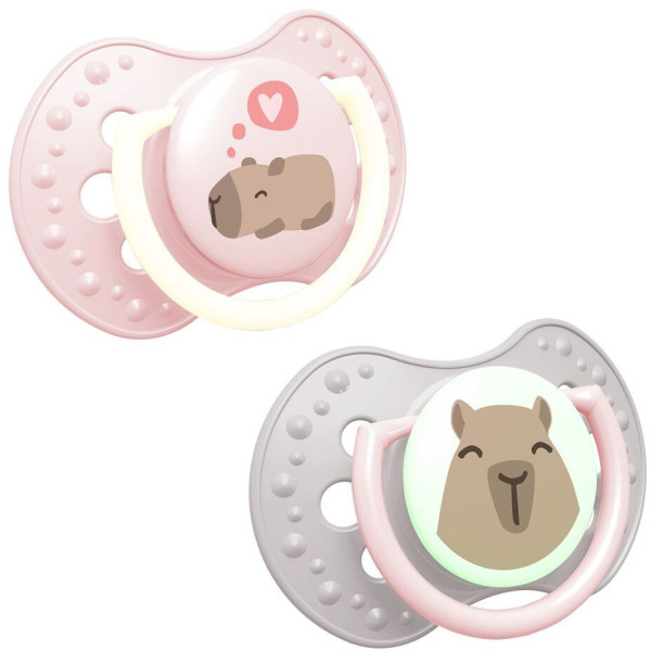 Фото - Динамічна пустушка Lovi 0-6 м-ців 2 шт. CapiChill - рожева (22/932girl)