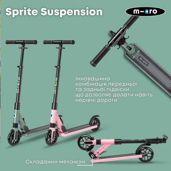 Фото - Двоколісний самокат Micro серії Sprite Suspension - РОЖЕВИЙ (SA0248)