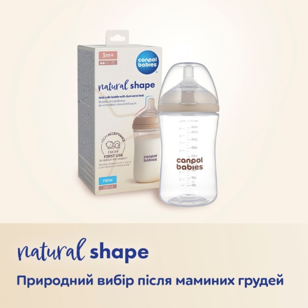 Фото - Пляшка для годування Canpol babies Natural Shape з соскою Dual-zone 330 мл (35/402)
