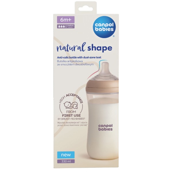 Фото - Пляшка для годування Canpol babies Natural Shape з соскою Dual-zone 330 мл (35/402)