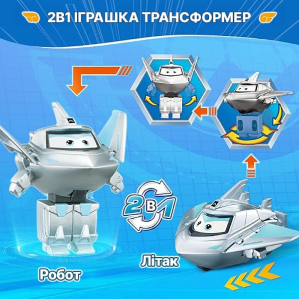 Фото - Колекційна фігурка Super Wings Transform-a-Bots Traver (EU780032)