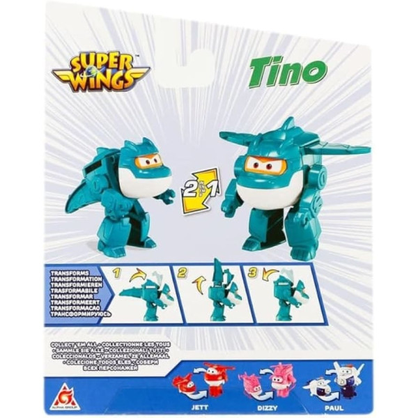 Фото - Коллекционная фигурка Super Wings Transforming Tino (EU780623)