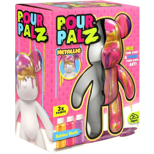 Фото - Набір для декупажу та розпису Pour Palz Флюїд Арт - Ведмедик Золото світанку S3 Metallic (GS-G25020)