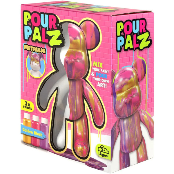 Фото - Набір для декупажу та розпису Pour Palz Флюїд Арт - Ведмедик Золото світанку S3 Metallic (GS-G25020)