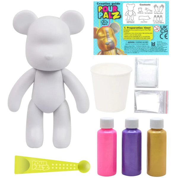 Фото - Набір для декупажу та розпису Pour Palz Флюїд Арт - Ведмедик Золото світанку S3 Metallic (GS-G25020)