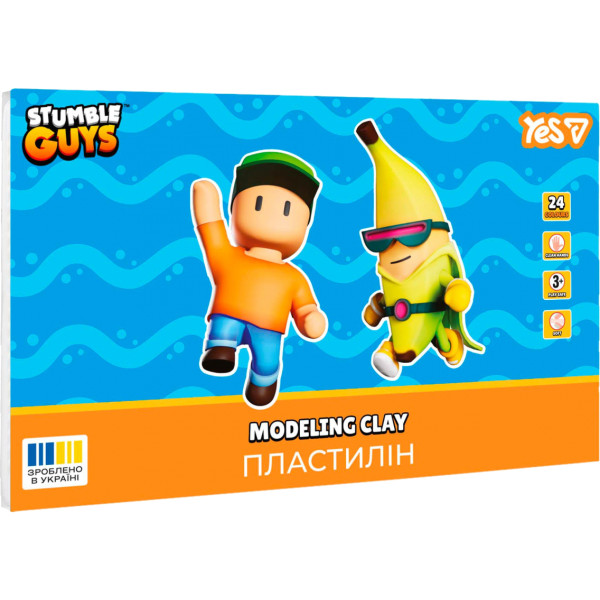 Фото - Пластилин классический YES 24 цв. 480г Stumble Guys (540711)