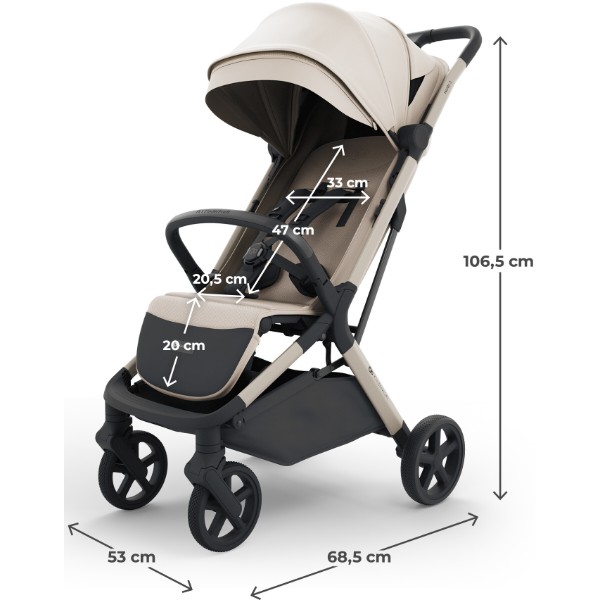 Фото - Коляска прогулочная Kinderkraft Nubi 3 Sand Beige (KSNUBI03BEG0000)