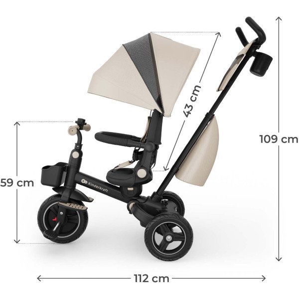 Фото - Триколісний велосипед Kinderkraft Spinstep 2 Plus Beige (KRSPST02BEGPL00)