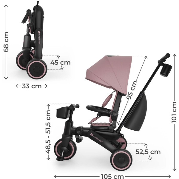 Фото - Триколісний велосипед Kinderkraft Jazz 3 Pink (KRJAZZ03PNK0000)