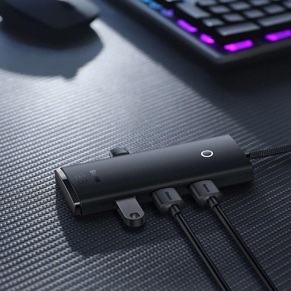 Фото - Хаб USB Baseus Lite Series 4-in-1 Type-C to USB 3.0*4 0.25m (WKQX030301)