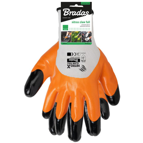 Фото - Рукавички садові BRADAS NITROX CLAW FULL нітрил розмір 9 (RWNCF9)