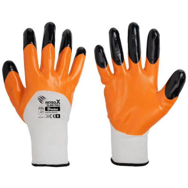 Фото - Рукавички садові BRADAS NITROX CLAW FULL нітрил розмір 9 (RWNCF9)