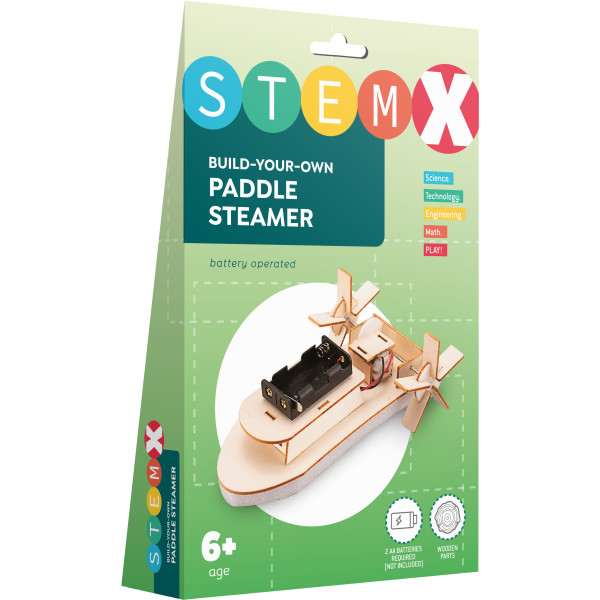Фото - Дерев'яний конструктор STEAM на батарейках колісний пароплав (73728) Фото - Дерев'яний конструктор STEAM на батарейках колісний пароплав (73728)