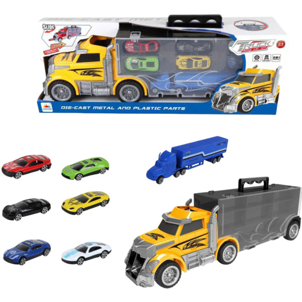 Фото - Базовий ігровий транспорт для малюка TRUCK HEAVY автовоз з машинками (75074)