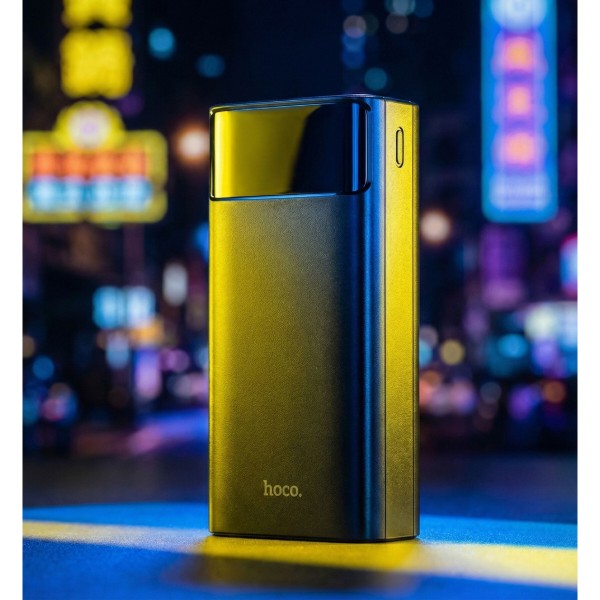 Фото - Батарея мобильная HOCO DB89B Element 22.5W + встроенные кабели + LED 30000 mAh Black (715032)