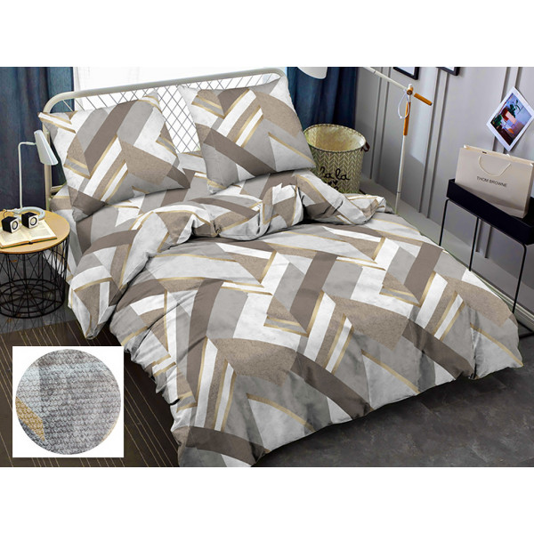 Фото - Комплект постільної білизни Zastelli Зигзаг коричневий JH10229-9 жатка 2х145х210 (20596)