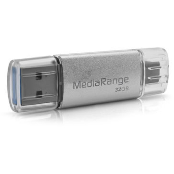 Фото - Флеш USB MediaRange USB 3.2 USB-A and USB-C Silver 32GB (MR936)