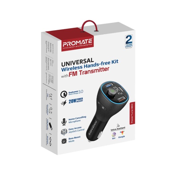 Фото - FM модулятор Promate Powertune-38w.Black