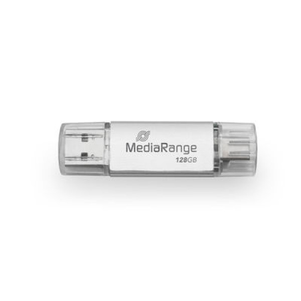 Фото - Флеш USB MediaRange USB 3.2 USB-A and USB-C Silver 128GB (MR938)