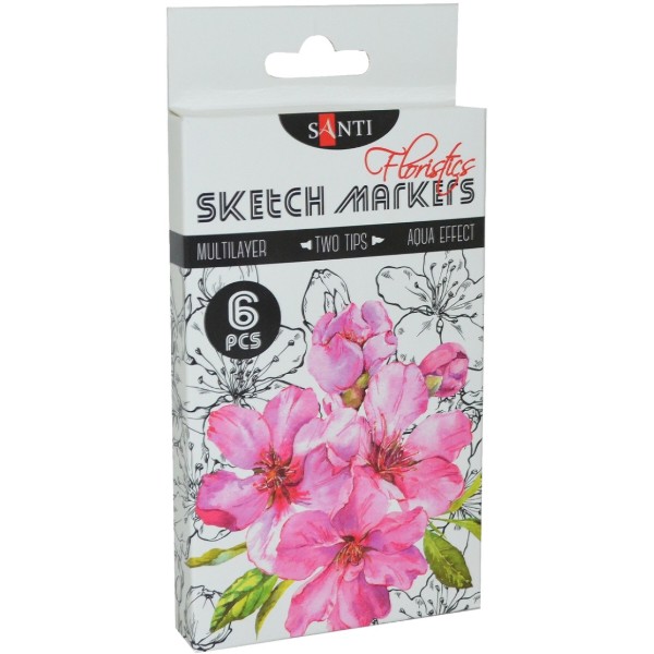 Фото - Набір маркерів Santi "Floristics" 6 шт. (390569)