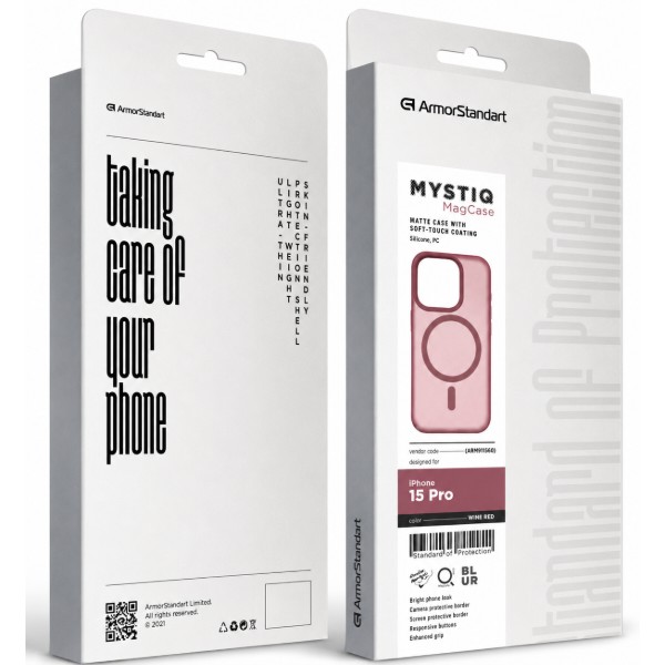 Фото - Чехол для смартфона Armorstandart Mystiq MagCase for Apple iPhone 15 Pro Wine Red (ARM91564)