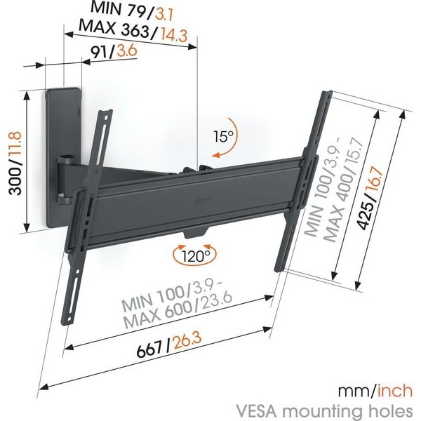 Фото - Уцінка - Кріплення для телевізора Vogels TVM 1623 Black