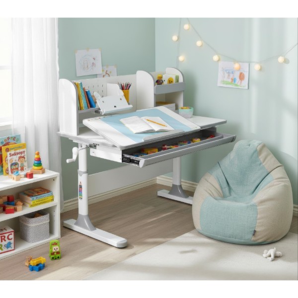 Фото - Парта школьная Mealux Vancouver Multicolor (BD-620 W/G MC с полкой)