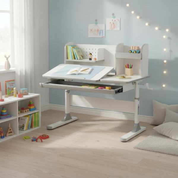 Фото - Парта школьная Mealux Vancouver Multicolor (BD-620 W/G MC с полкой)