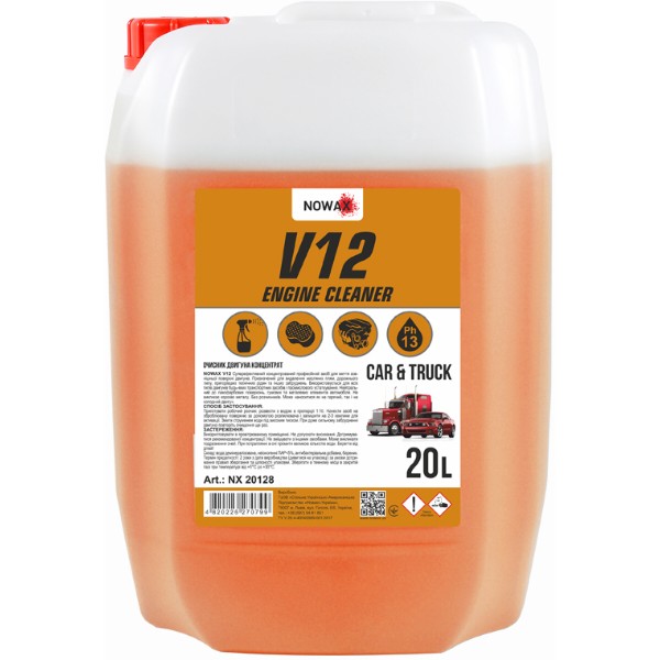 Фото - Очисник для авто NOWAX поверхні двигуна V12 Engine Cleaner 20 л концентрат 1:10 (NX20128)