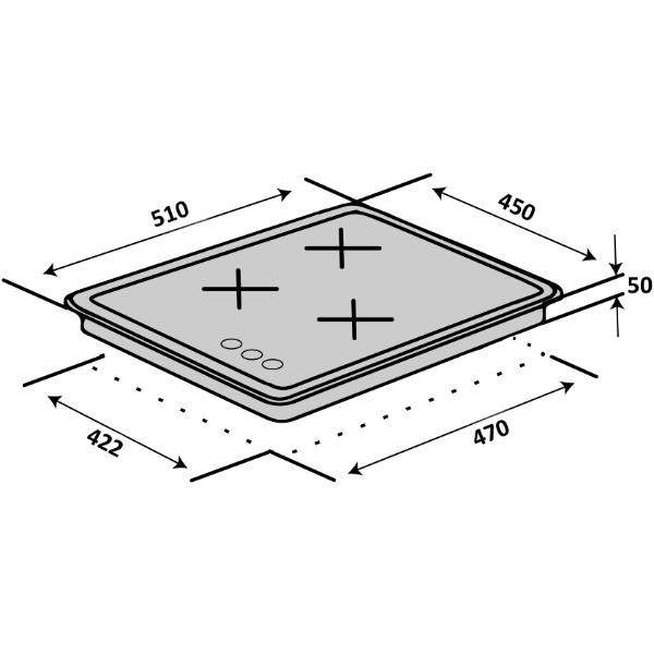 Фото - Уценка - Варочная панель газовая Ventolux HG430 L7G CEST (BK)