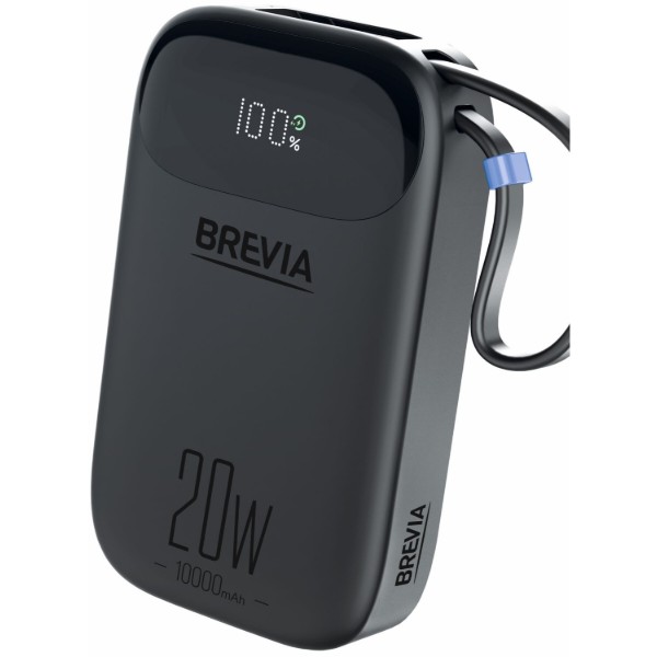 Фото - Уценка - Батарея мобильная Brevia ePower LCD 10000mAh PD20W CompactMini Black + cable (45420CMB) Фото - Уценка - Батарея мобильная Brevia ePower LCD 10000mAh PD20W CompactMini Black + cable (45420CMB)