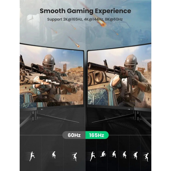 Фото - Кабель UGREEN DP114 DP 1.4 Male to Male Plastic Case Braided Cable 1.5m Black (80391)