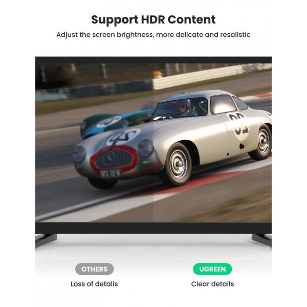 Фото - Кабель UGREEN DP114 DP 1.4 Male to Male Plastic Case Braided Cable 1.5m Black (80391)