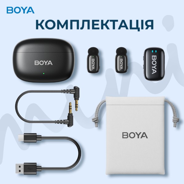 Фото - Уценка - Микрофон для смартфона Boya mini-18 TRS for camera Black