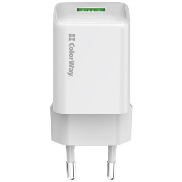 Фото - Уцінка - Мережевий зарядний пристрій Colorway 1USB Quick Charge 3.0 18W V2 White (CW-CHS063Q-WT)
